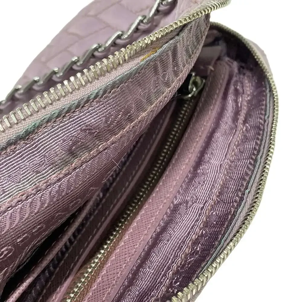Prada Handbag Light Purple Nylon Leather